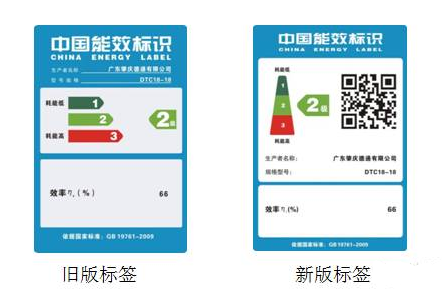 風(fēng)機(jī)新、舊版能效標(biāo)簽